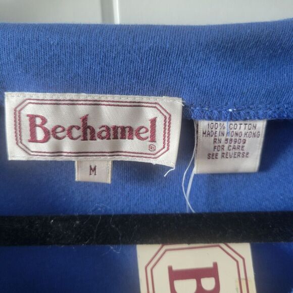 Embroidered Flower box garden Bechamel Grandma shirt button up Blue size M Royal - Picture 2 of 11